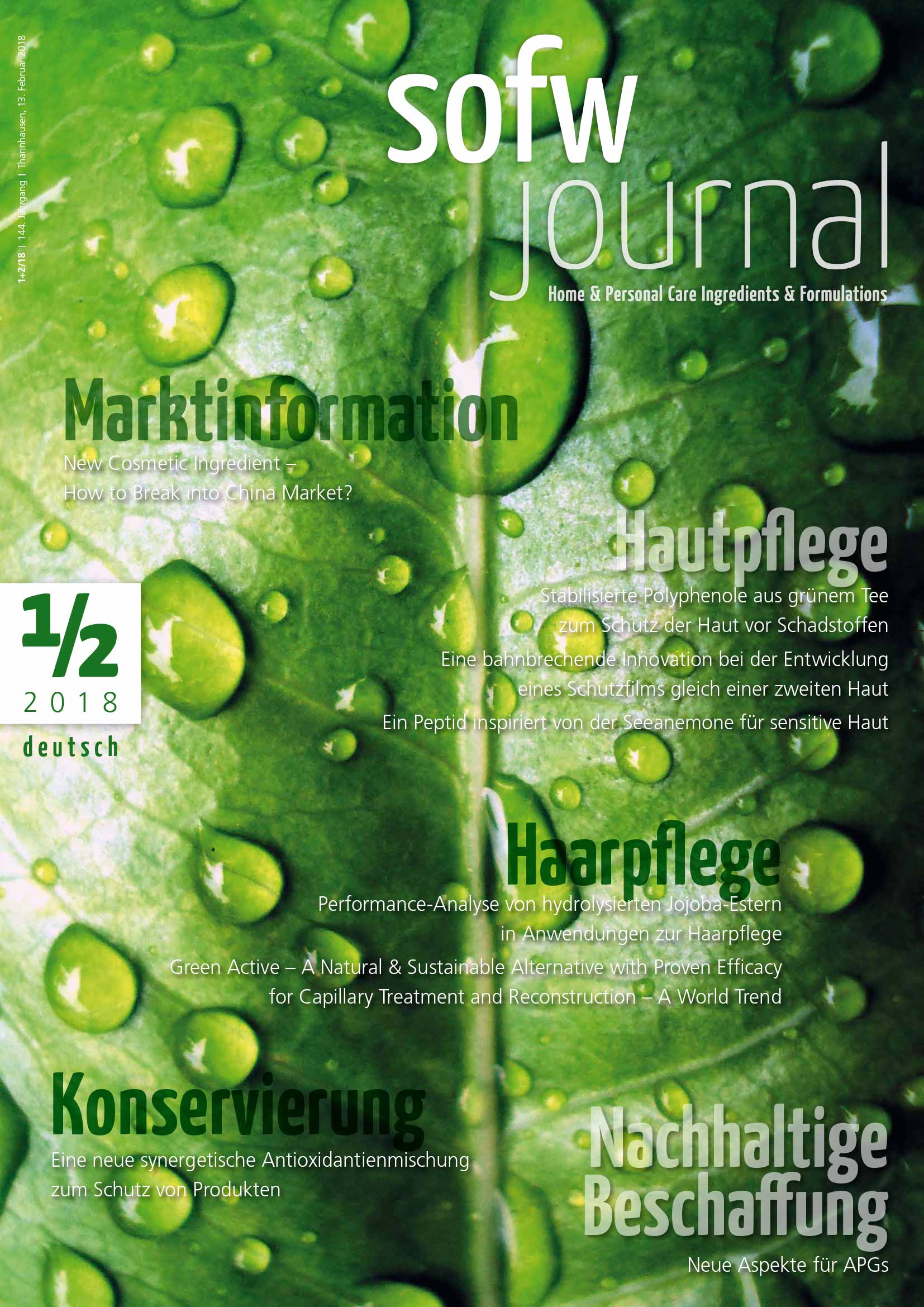 sofw journal 1/2-2018, Deutsch, Print 