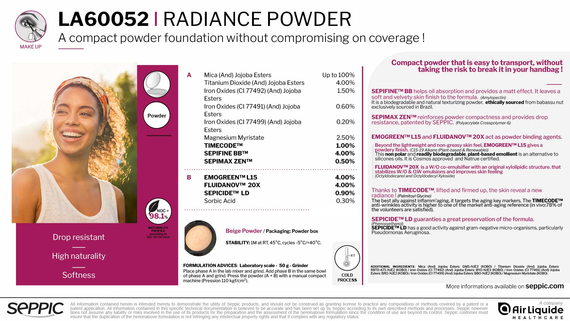 Seppic Formulation Radiance Powder
